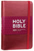 NIV Ruby Thinline Bible With Elastic Strap Dark Red Imitation Leather - Thumbnail 0