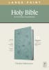 NLT Large Print Thinline Reference Bible Floral Leaf Teal Red Letter (Filament Enabled Edition) Imitation Leather - Thumbnail 1