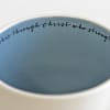 Ceramic Textured Mug: Strong, Cream/Blue (Phil 4:13) Homeware - Thumbnail 1