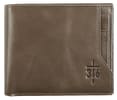Men's Genuine Leather Wallet: John 3:16 Cross, Brown Clothing - Thumbnail 0