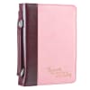 Bible Cover Trendy Medium: His Mercies Are New Every Morning, Pink/Brown, Carry Handle Bible Cover - Thumbnail 3