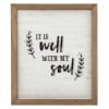 Wall Plaque: It is Well With My Soul, Cream/Brown Frame (Mdf) Wall Art - Thumbnail 0