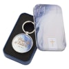 Metal Keyring in Tinbox: Hope & a Future, Blue/White Marble/Gold Etching (Jer 29:11) Jewellery - Thumbnail 2