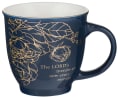 Ceramic Mugs (set of 2): Floral Blue & White With Gold (The Lord, He Has Made) (414 ml) Homeware - Thumbnail 2