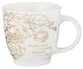Ceramic Mugs (set of 2): Floral Blue & White With Gold (The Lord, He Has Made) (414 ml) Homeware - Thumbnail 1