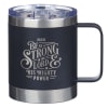 Stainless Steel Travel Mug: Be Strong (Ephesians 6:10) Black (325ml) Homeware - Thumbnail 0
