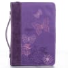 Bible Cover Medium: Purple Butterflies Imitation Leather - Thumbnail 0
