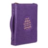Bible Cover I Can Do All This Phil 4: 13, Large, Purple Floral Bible Cover - Thumbnail 3