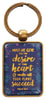 Metal Keyring: May He Give You the Desire of Your Heart Navy/Floral/Gold (Psalm 20:4) Jewellery - Thumbnail 0