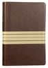 NIV Thinline Bible Large Print Brown/Tan (Red Letter Edition) Premium Imitation Leather - Thumbnail 0