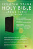 NLT Premium Value Large Print Slimline Bible Onyx Crown (Black Letter Edition) Imitation Leather - Thumbnail 1