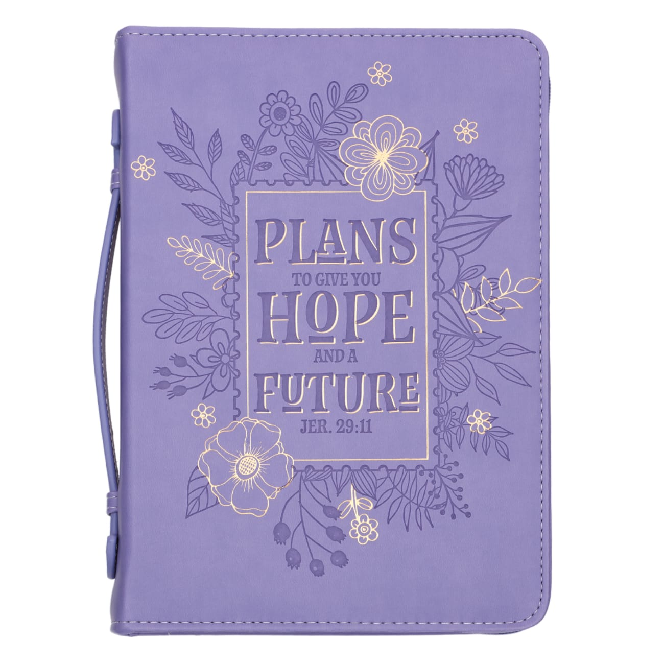 Bible Cover Trendy Medium Plans to Give You Hope and a Future, Purple Floral Luxleather (Jer 29: 11) Bible Cover