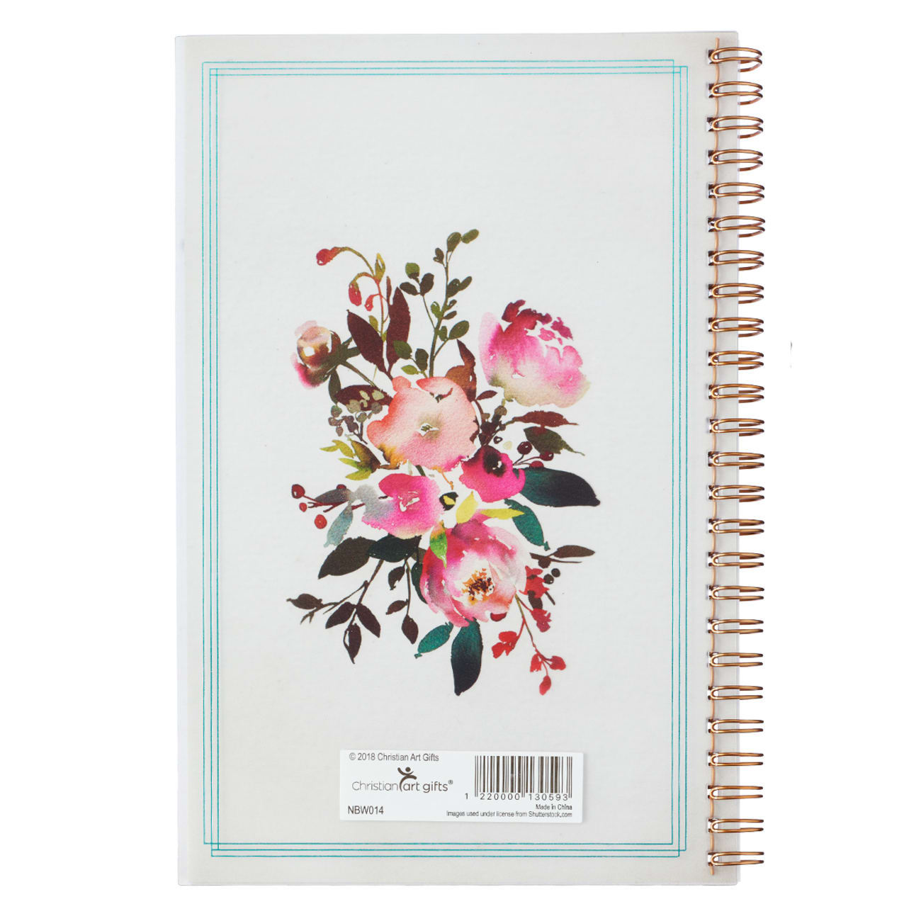 Notebook: Love is Patient, Love is Kind, Pink Floral (1 Cor 13) Spiral