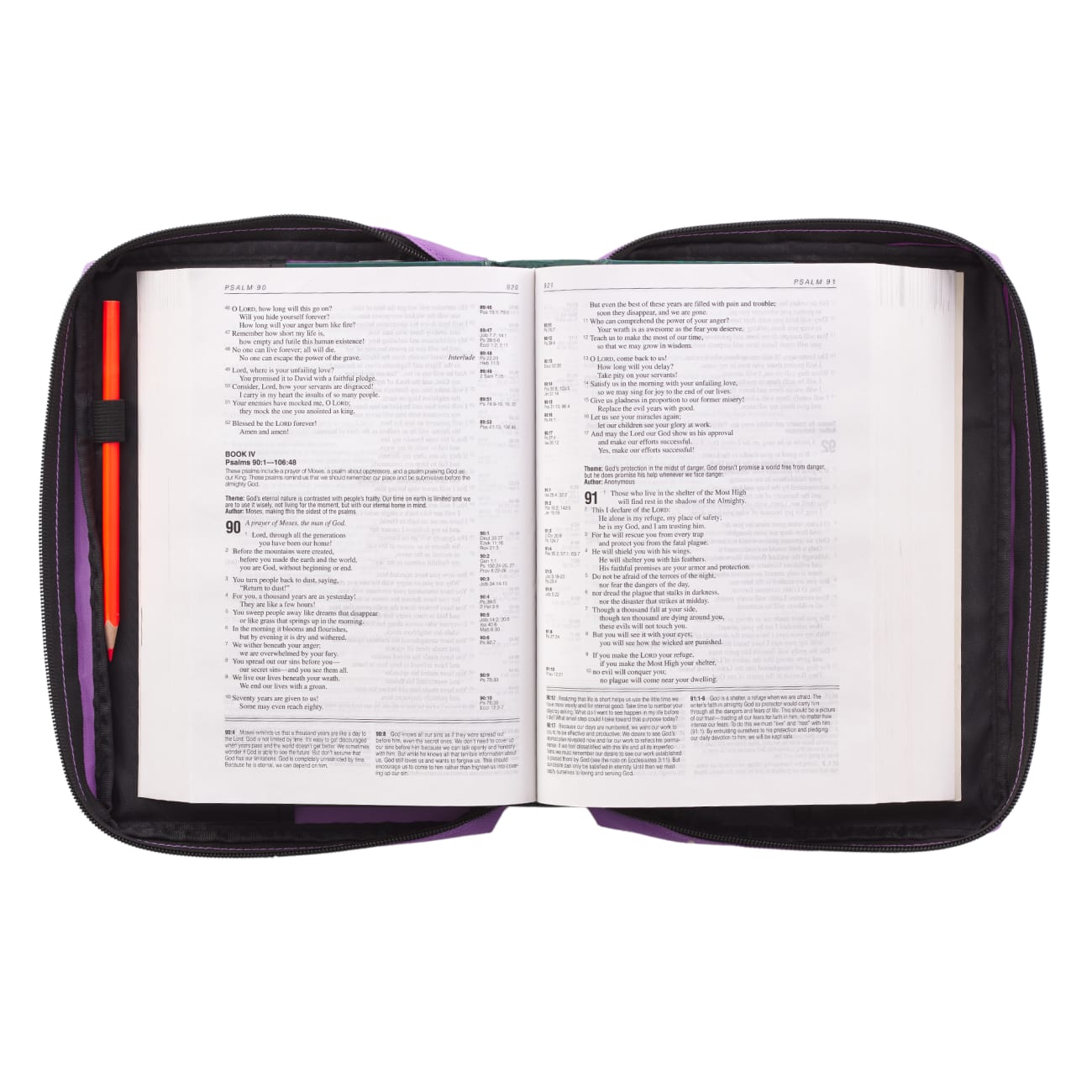 Bible Cover Poly Canvas Large: Strength & Dignity, Purple, Carry Handle Bible Cover