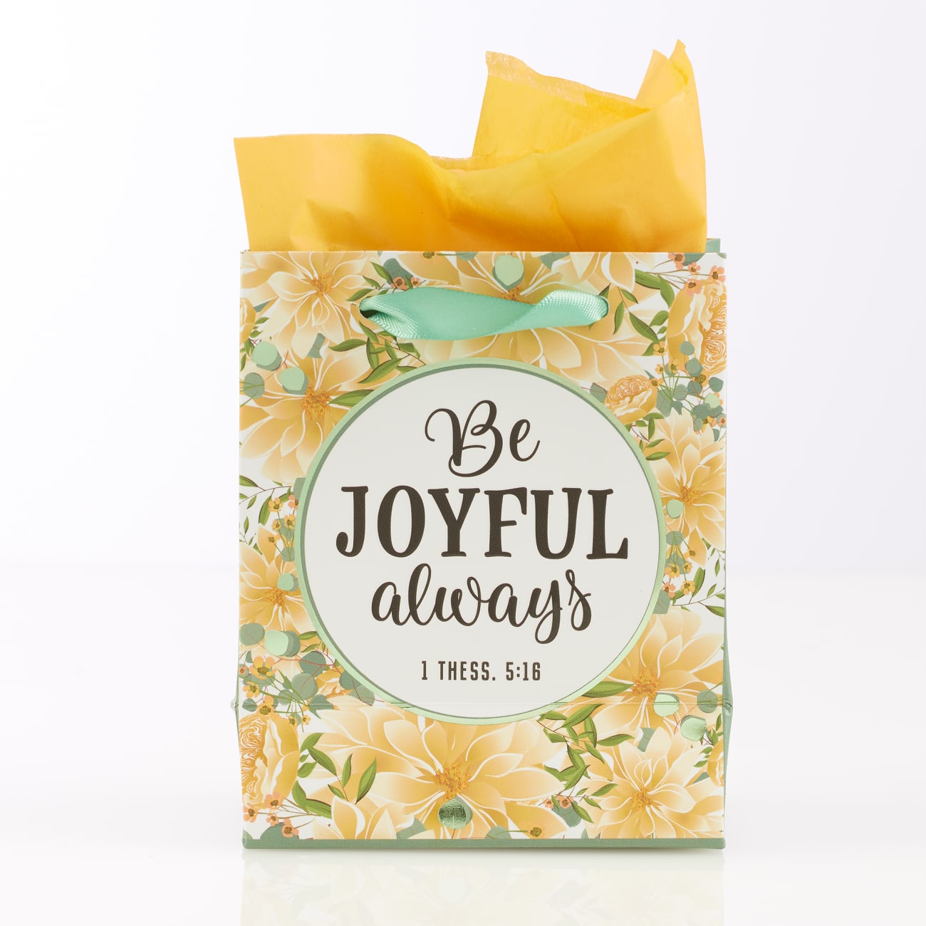 Gift Bag Small: Be Joyful Always, Yellow Flowers (1 Thess 5:16) Stationery