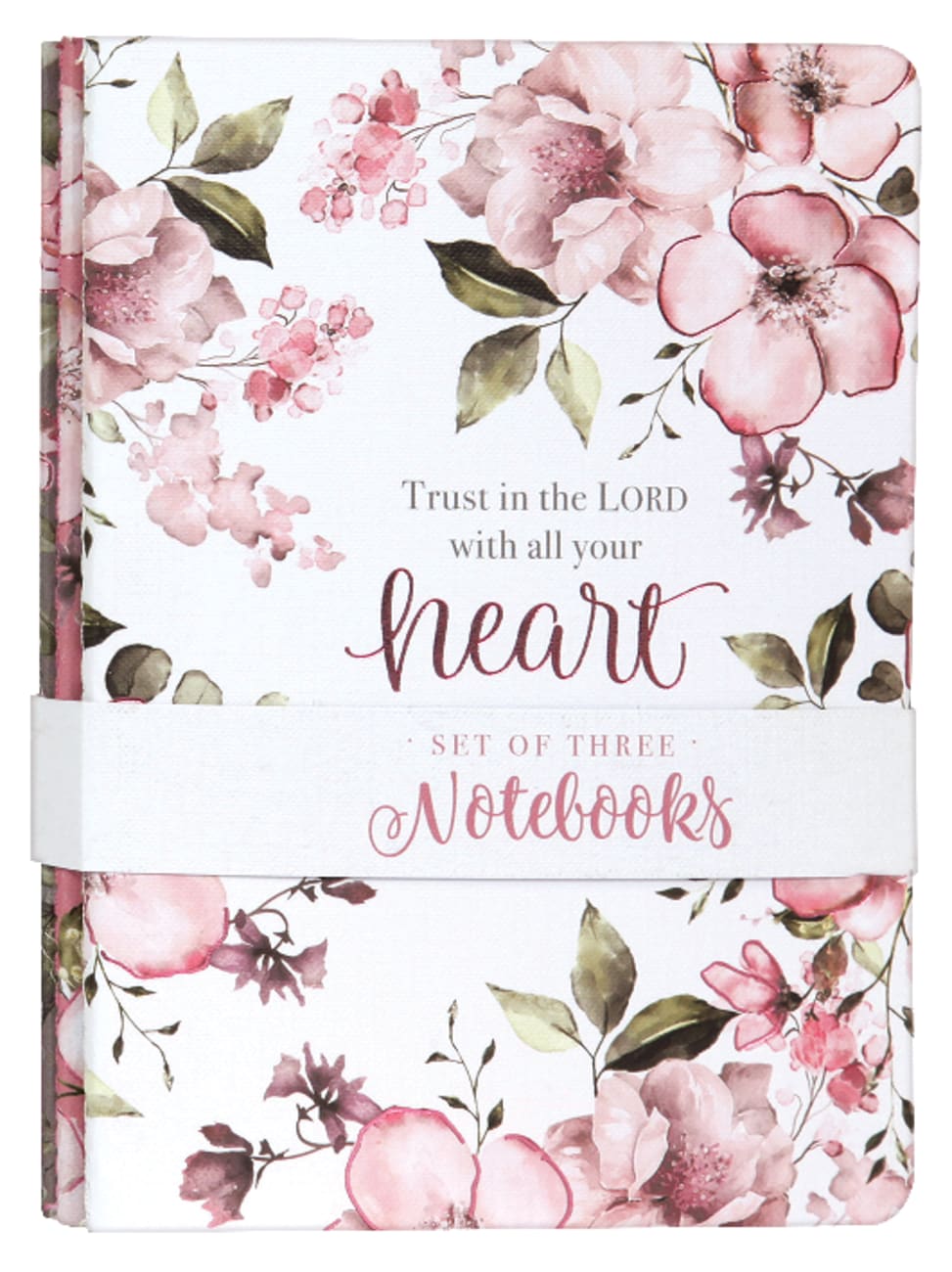 Notebook: Trust in the Lord, Pink/Purple Floral (Proverbs 3:5) (Set Of 3) Paperback