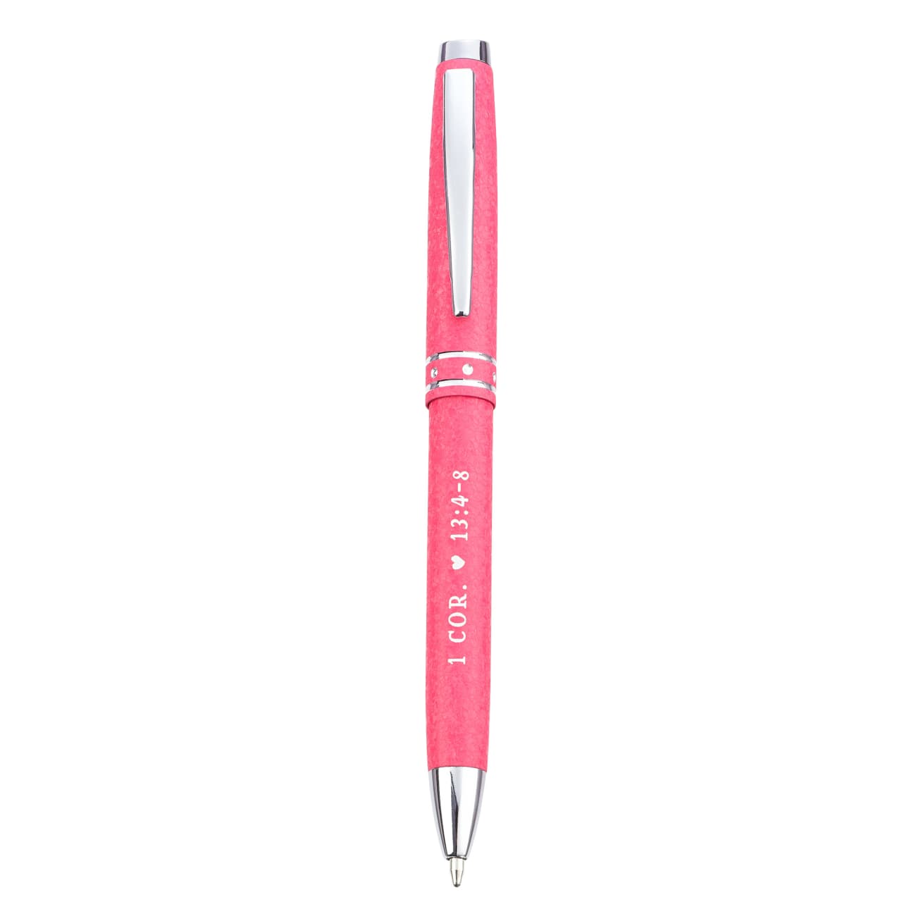 Ballpoint Hologram Pen: Love is Patient, Pink/Gold Stationery