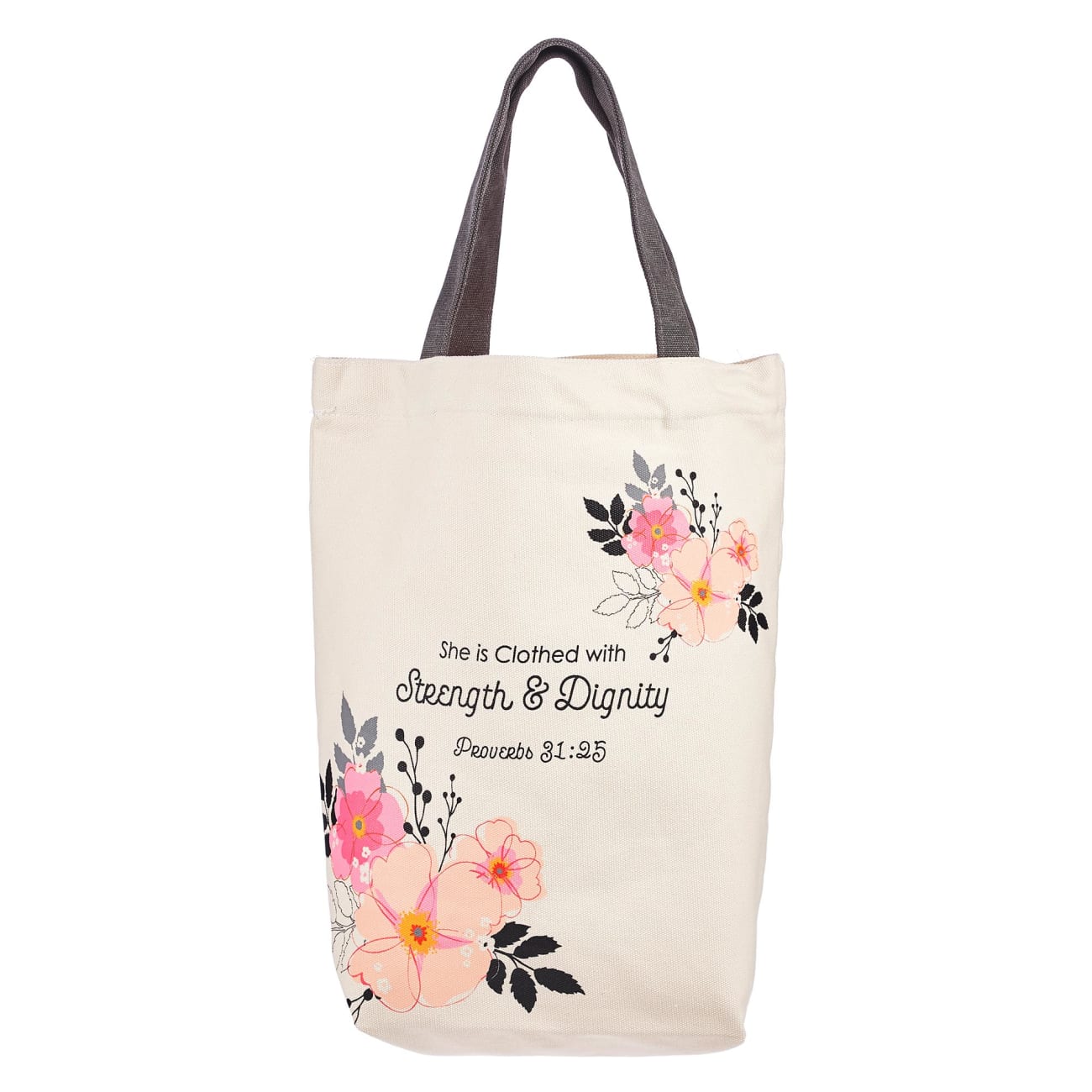 Canvas Tote Bag: Strength & Dignity, Proverbs 31:25 Soft Goods