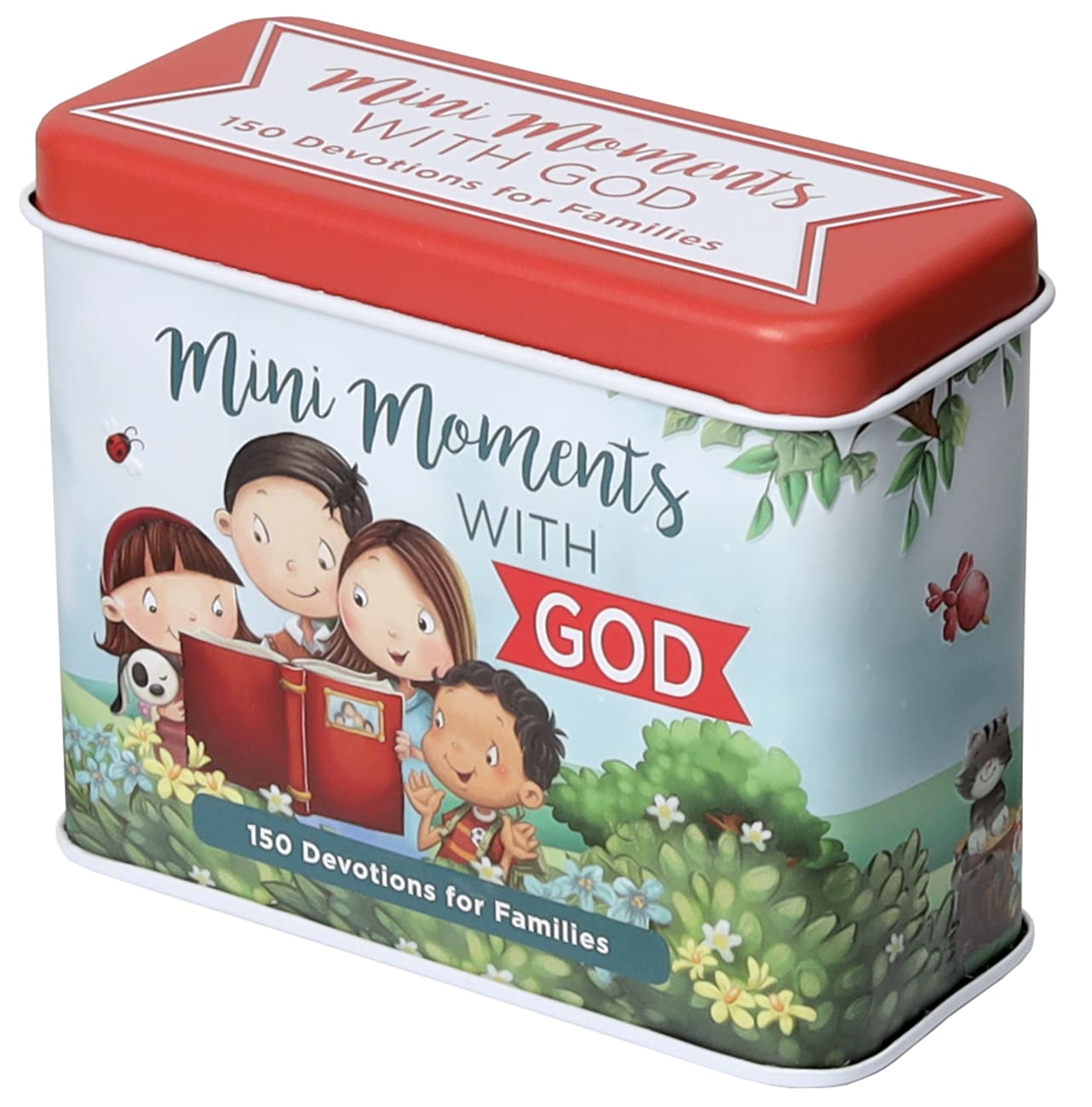 Devotional Cards in Tin: Mini Moments With God- 150 Devotions For Families Box