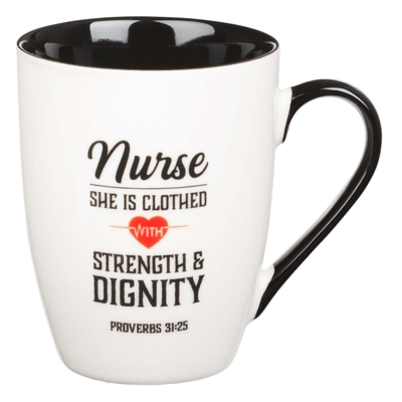 Ceramic Mug: Nurse Strength and Dignity, Dark Inside (355ml) Homeware