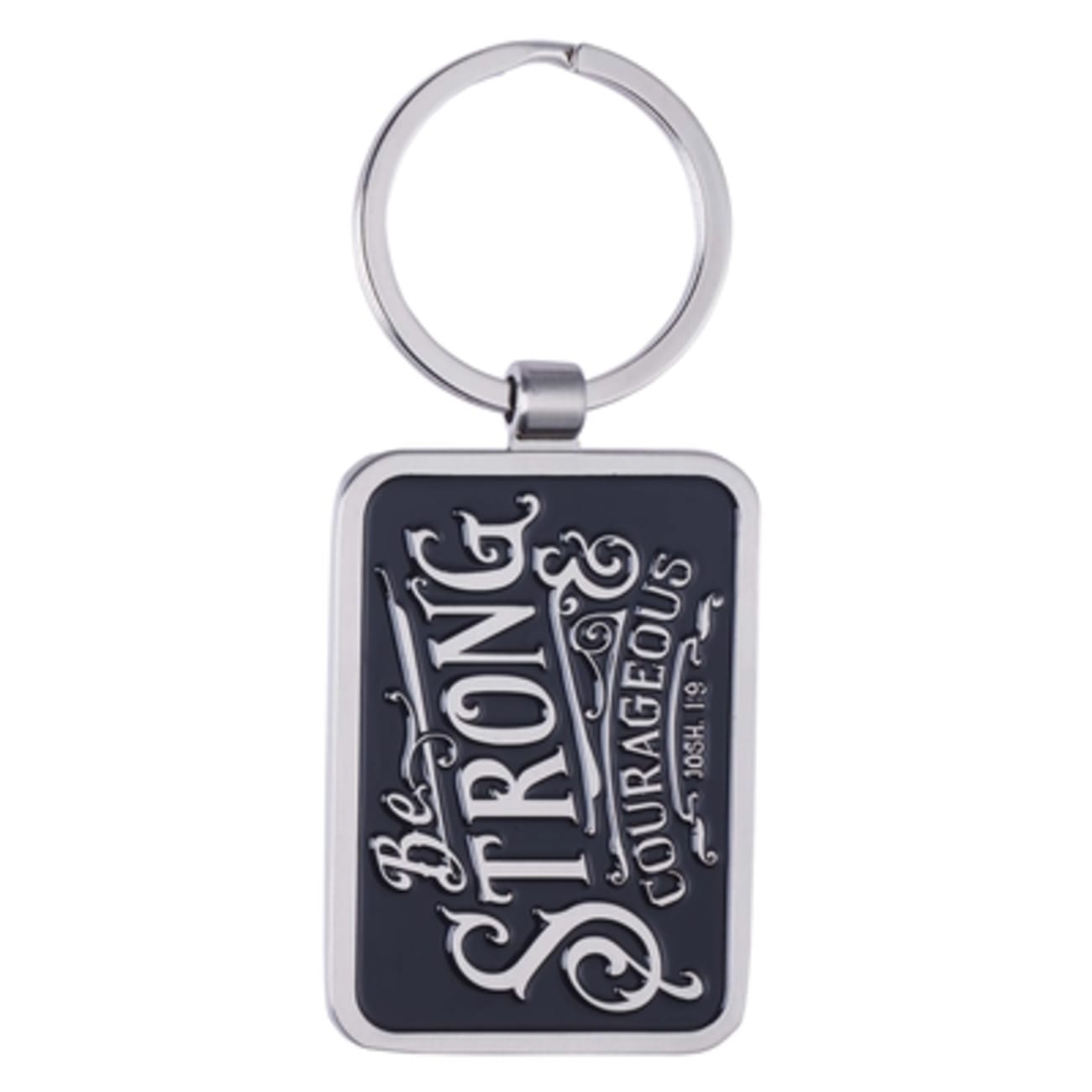 Metal Keyring in Tin: Be Strong & Courageous Jewellery