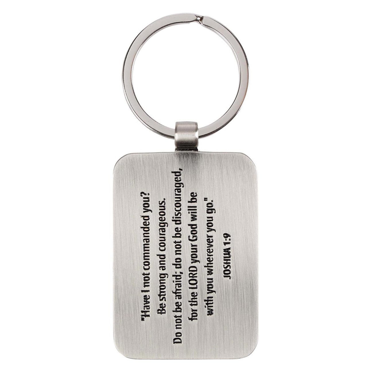 Metal Keyring in Tin: Be Strong & Courageous Jewellery
