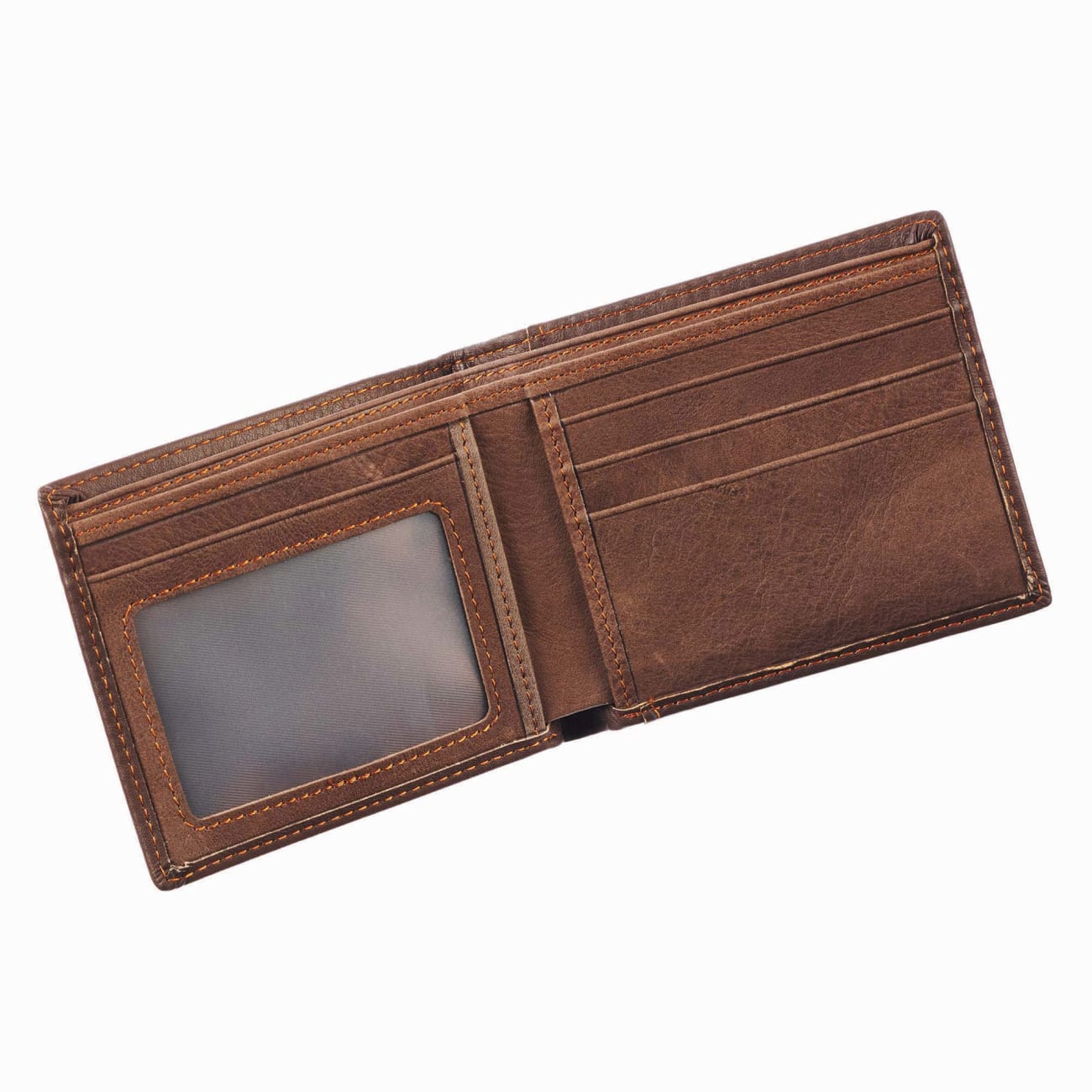 Wallet Brown, 2 Section, Bi-Fold (Jer 17: 7) (Blessed Man Collection) Genuine Leather