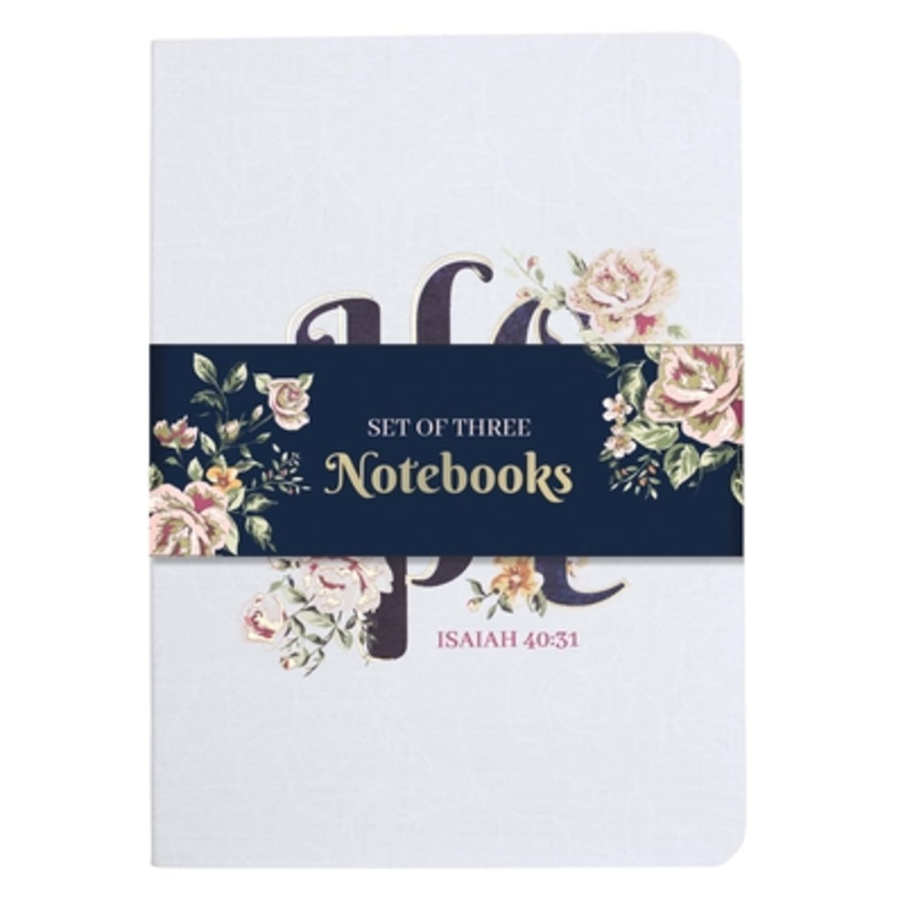 Notebook: Hope, Navy Floral/Pink/White (Set Of 3) Paperback
