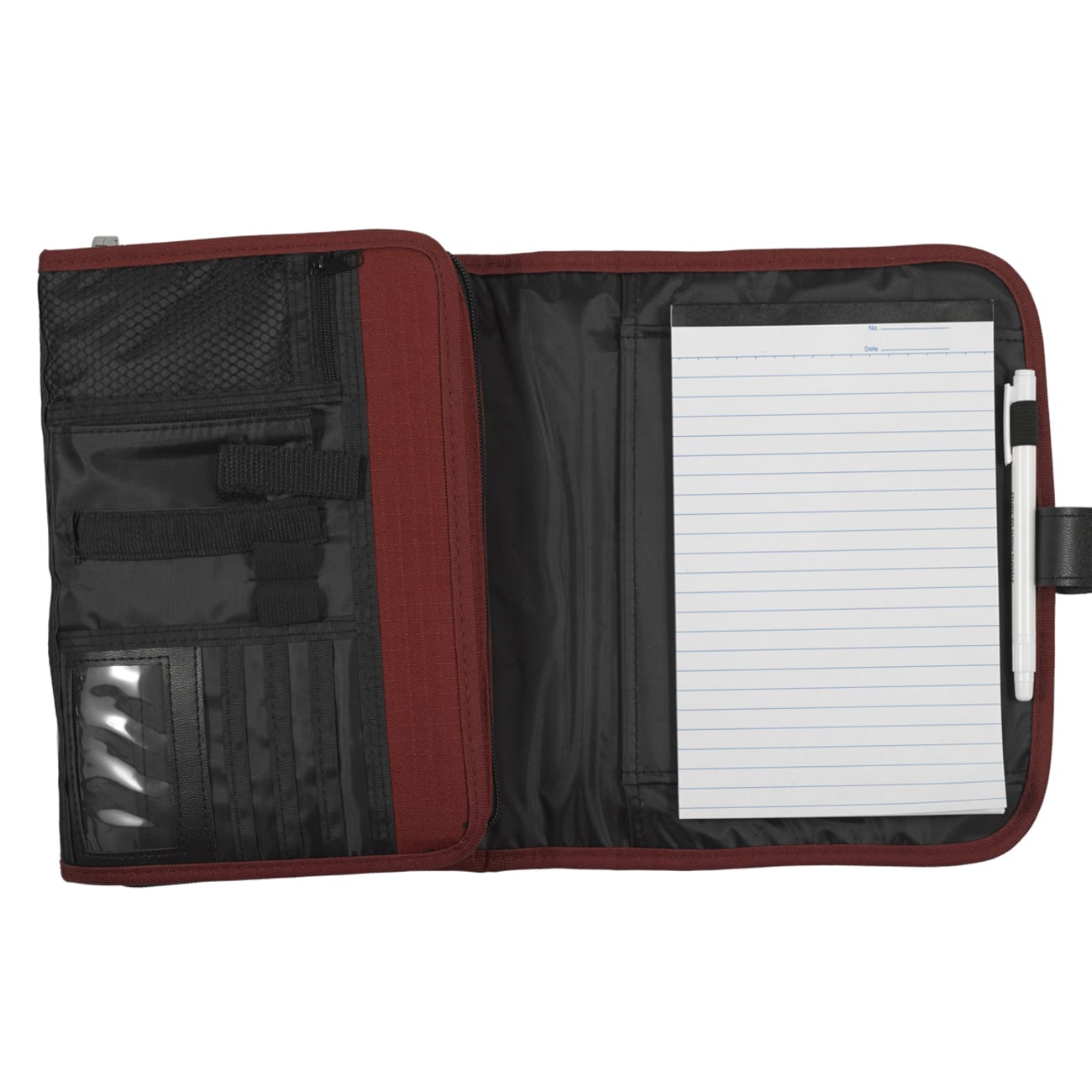 Bible Cover Tri-Fold Organizer Large: Red Polyester Bible Cover