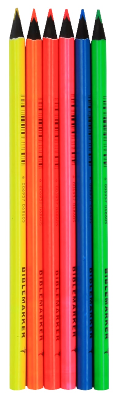Dry Highlighter Pencil Set of 6: Neon Pencils Stationery