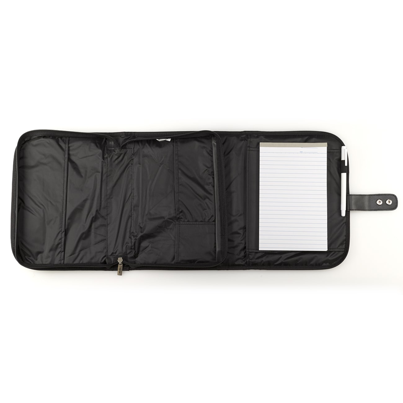 Bible Cover Tri-Fold Organizer Large: Black Polyester Bible Cover