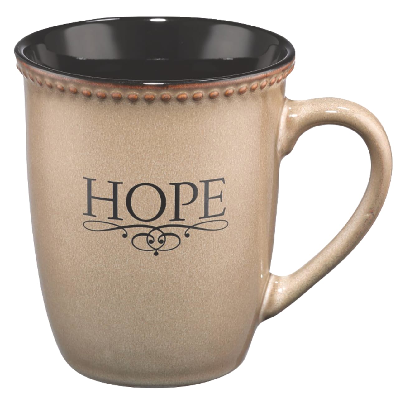 Mug Rimmed Glazed: Hope, Ivory (Hebrews 6:19) (384ml) Homeware