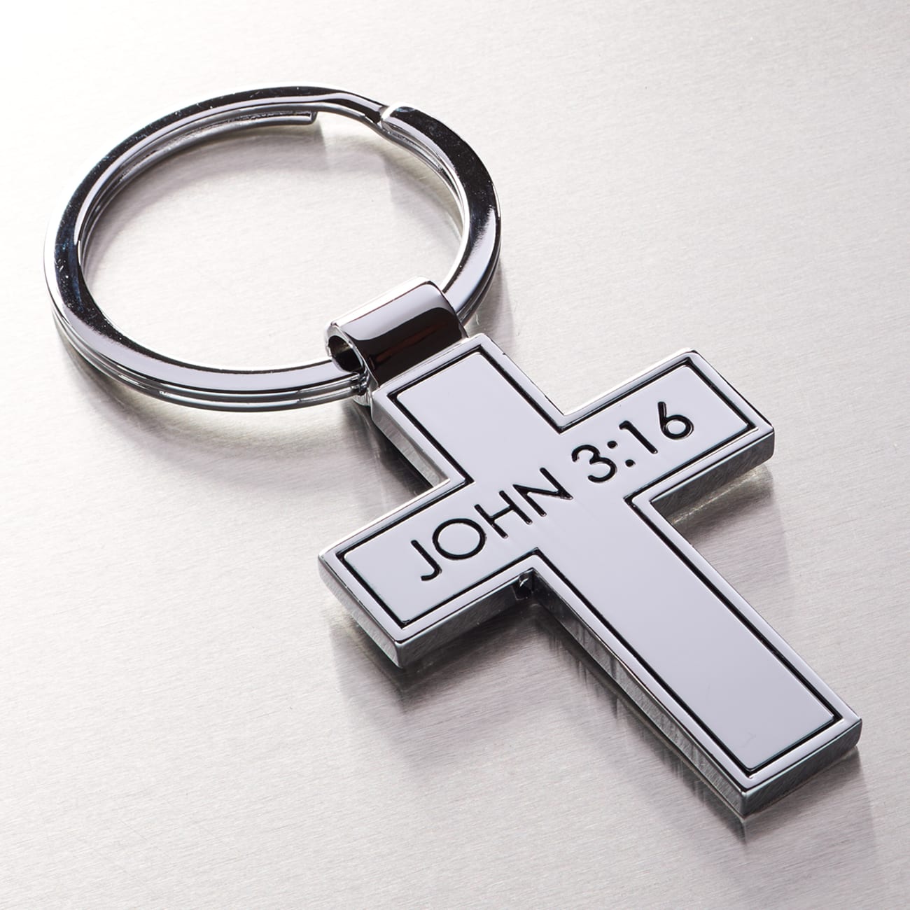 Keyring Metal Cross: John 3:16 Jewellery