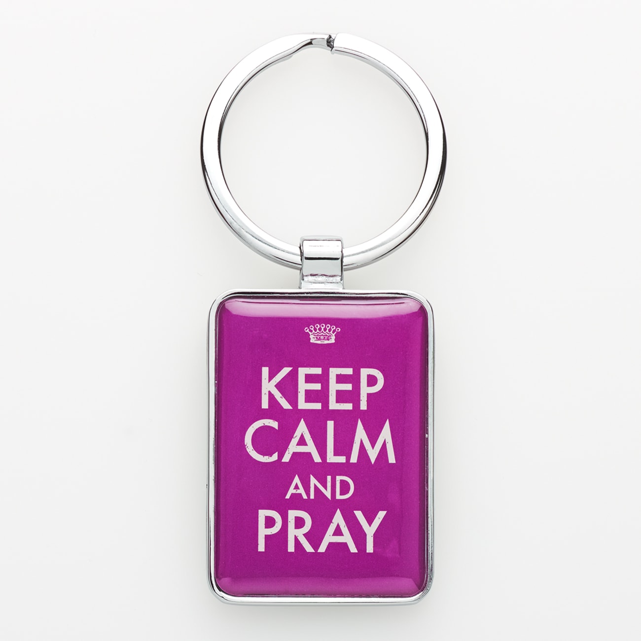 Metal Keyring: Keep Calm and Pray Purple Jewellery
