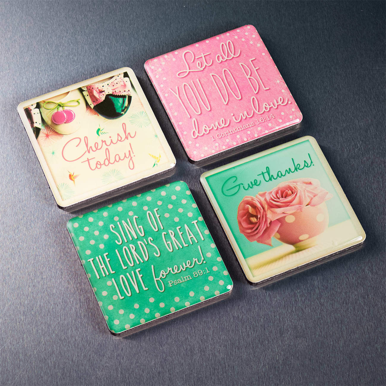Magnetic Set of 4 Magnets: Life is Beautiful Novelty
