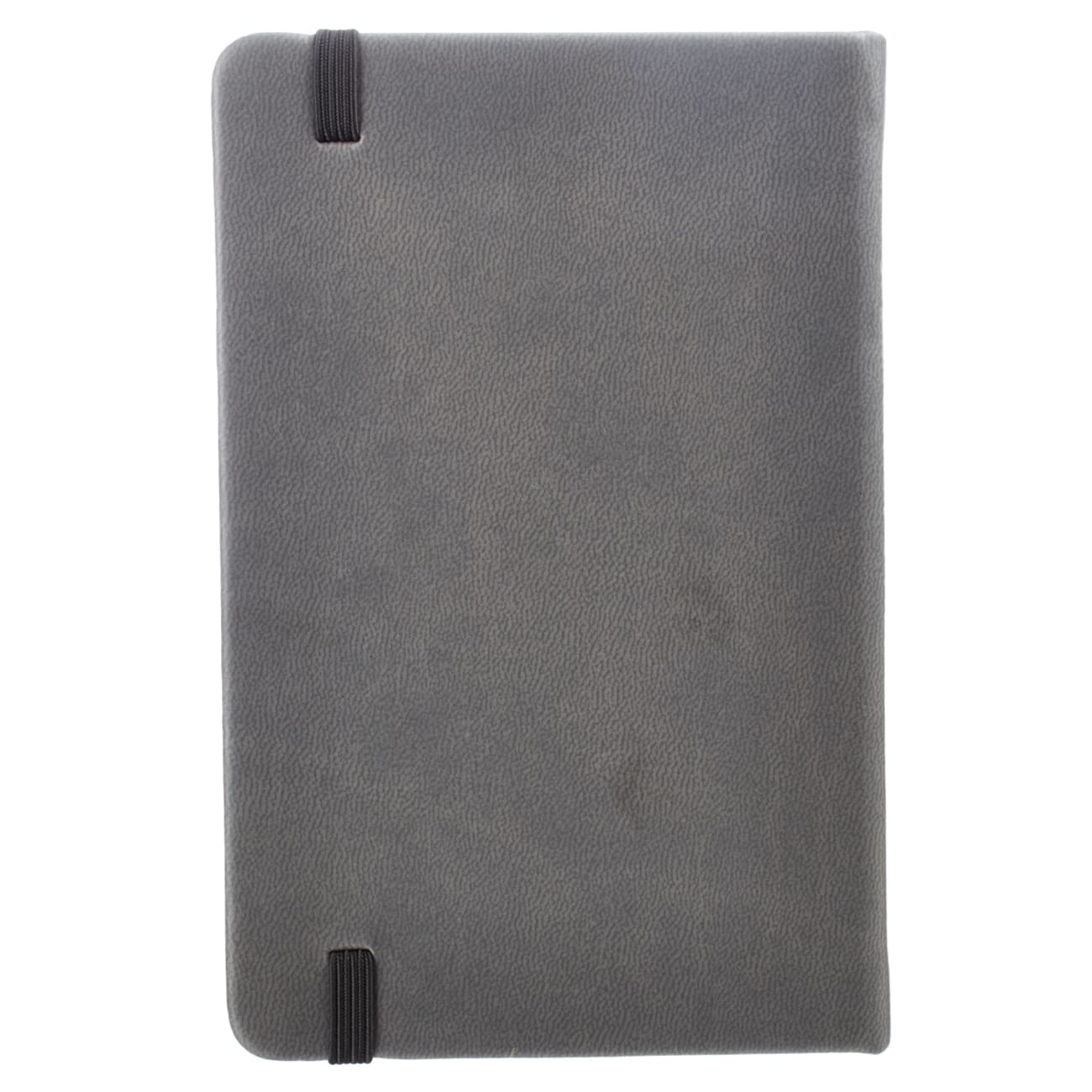 Notebook: Be Strong and Courageous With Elastic Band Closure Gray Imitation Leather Over Hardback