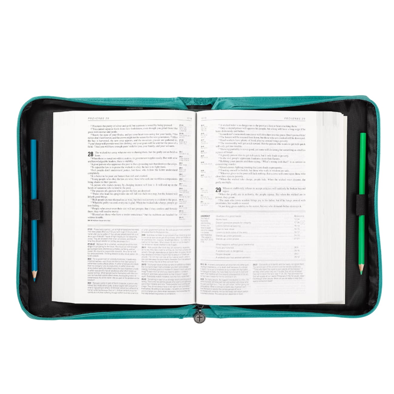 Bible Cover Everlasting Love Jer. 31: 3 Large Turquoise Fashion Trendy Luxleather Bible Cover