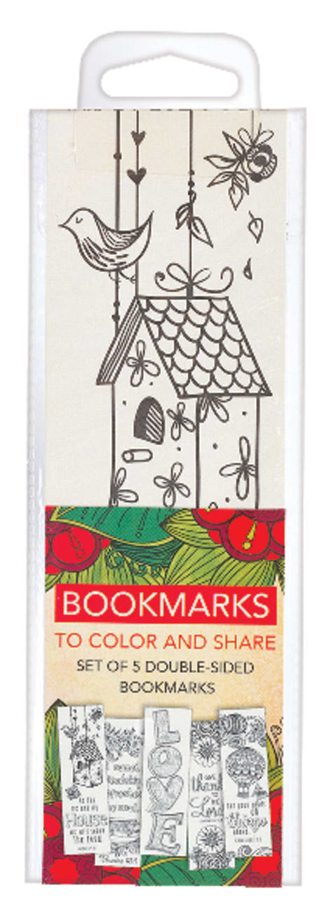 Bookmark: Adult Coloring Double Sided: Includes Scripture, Red (Set Of 5) Stationery