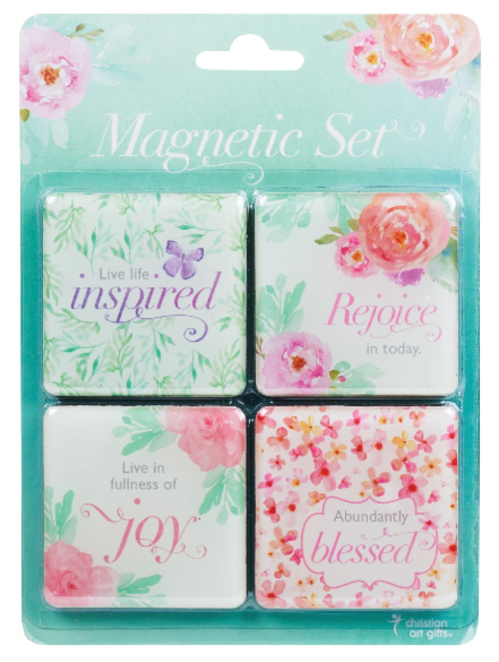 Magnetic Set of 4 Magnets: Sing For Joy (Green Floral) Novelty