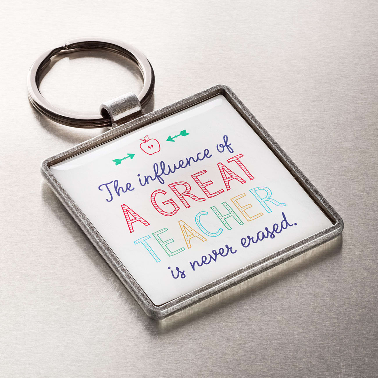 Metal Keyring: The Influence of a Great Teacher is Never Erased (A Great Teacher Collection) Jewellery