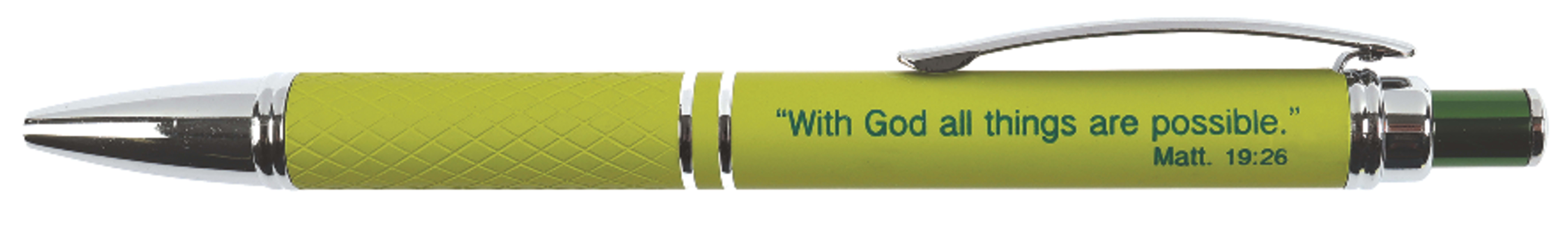 Stylish Pen/Case Gift Set: With God All Things Are Possible, Green Stationery