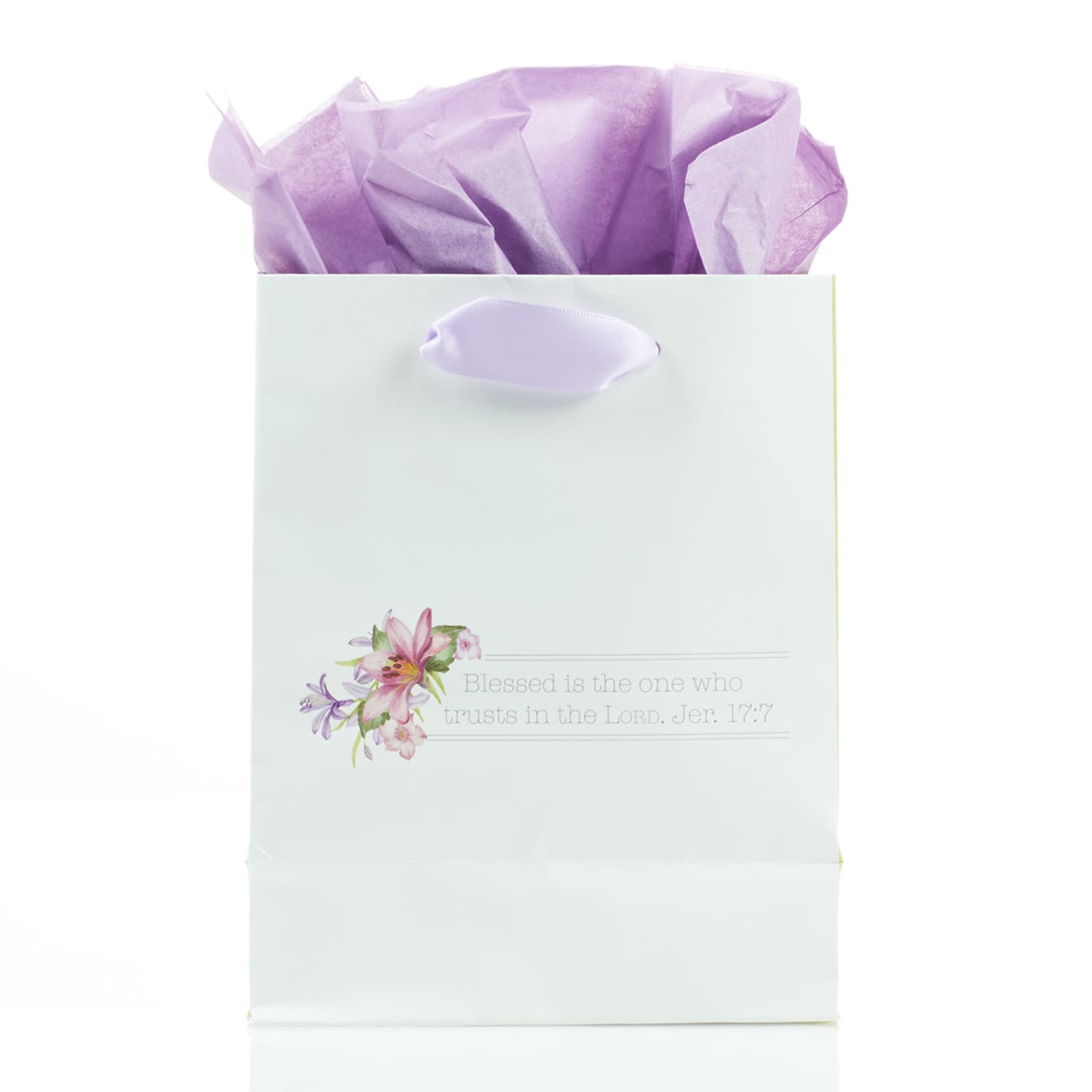 Gift Bag Small: May Your Day Be Blessed, White/Floral Blessings From Above Collection Stationery