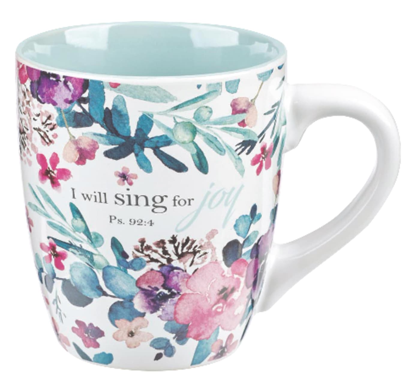 Ceramic Mugs 325ml: Floral, Rejoice Collection (Set Of 4) Homeware