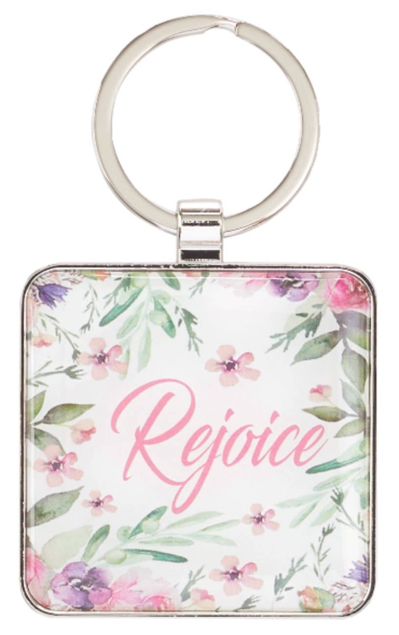 Metal Keyring: Rejoice in the Lord Always, Floral, Rejoice Collection Jewellery