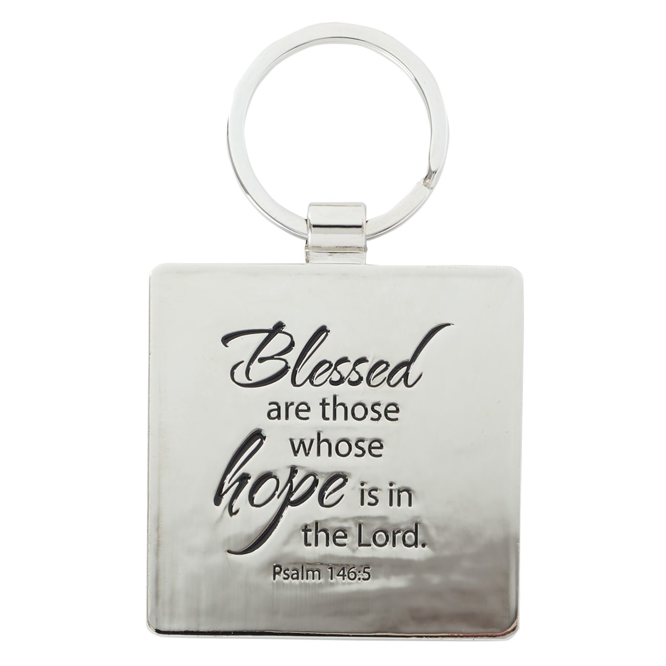 Metal Keyring: Hope, Blue - Blessed Are Those Who Hope is in the Lord Jewellery