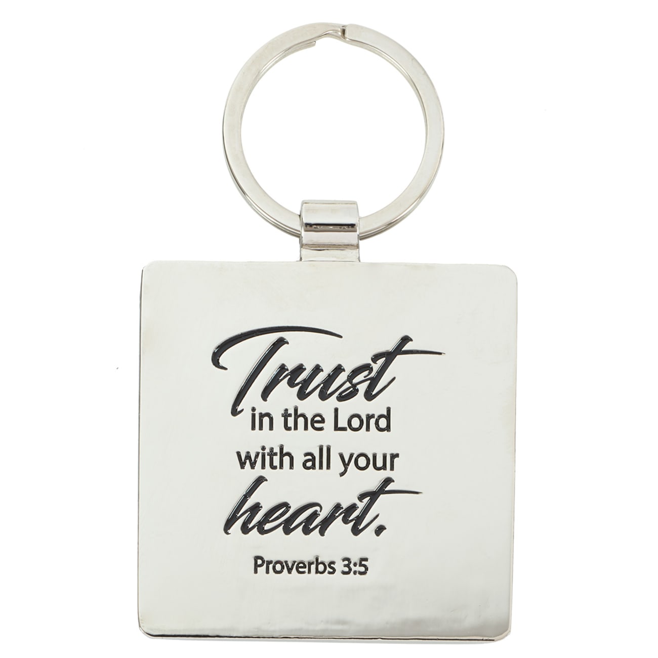 Metal Keyring: Trust, Black - Trust in the Lord With All Your Heart Jewellery