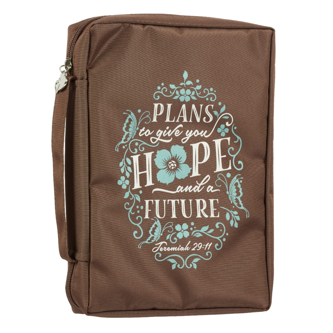 Bible Cover Fashion Large: Plans to Give You Hope and a Future, (Brown/light Blue) Bible Cover