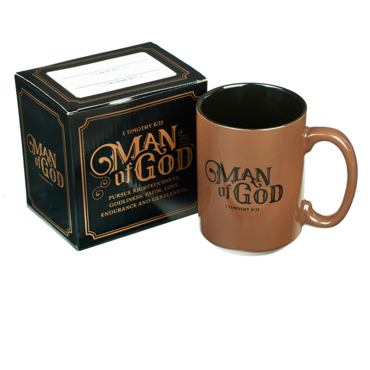 Ceramic Mug: Man of God, Brown/Black (414ml) Homeware