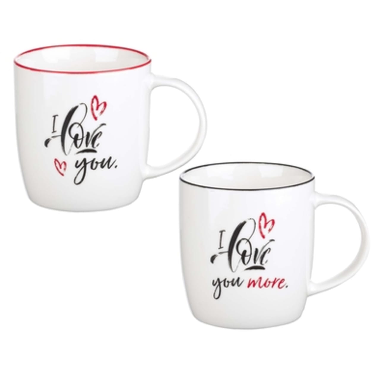 Ceramic Mugs 296ml: I Love You...More (Set Of 2) Homeware