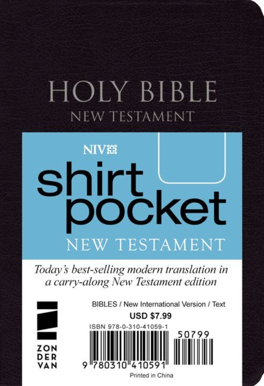 NIV Shirt Pocket Black New Testament (Red Letter Edition) Premium Imitation Leather